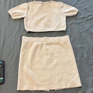 SHEIN Cream A-Line Mini Skirt Set Casual